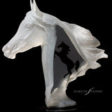 Run Free Horses Lucite Art Cremation Urn 