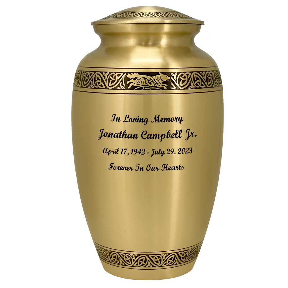 Running Wolf Celtic Adult Cremation Urn Tribute Wreath™ - Pro Diamond Engraving