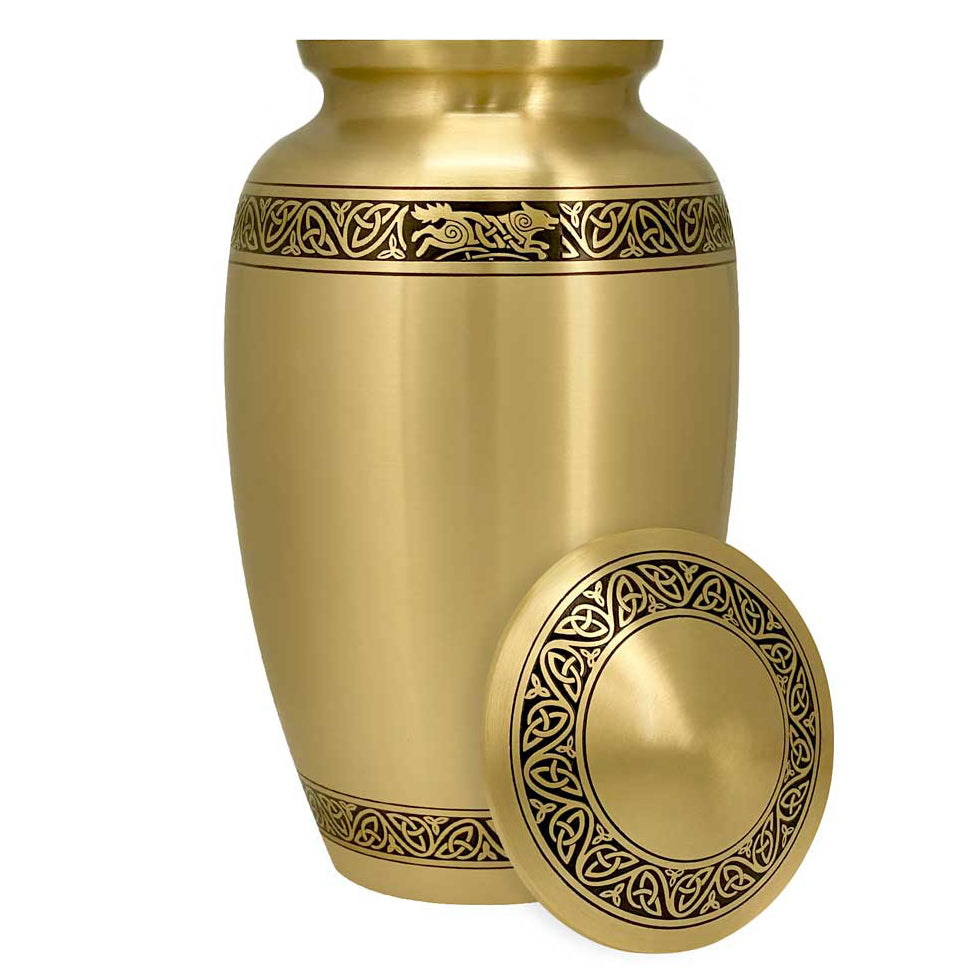 Running Wolf Celtic Adult Cremation Urn Tribute Wreath™ - Pro Diamond Engraving
