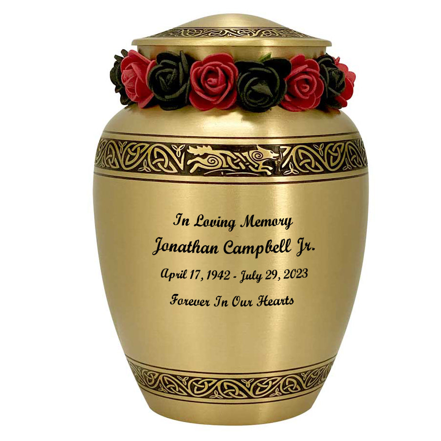 Running Wolf Medium Urn - Tribute Wreath™ - Pro Diamond Engraving