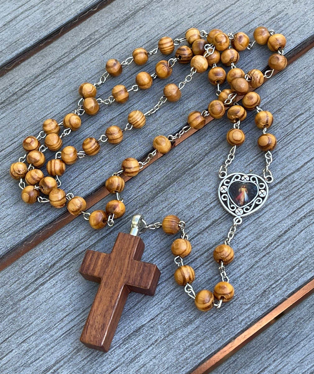 Sacred Wooden Rosary Necklace Urn