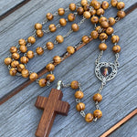 Sacred Wooden Rosary Necklace Urn