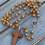 Sacred Wooden Rosary Necklace Urn