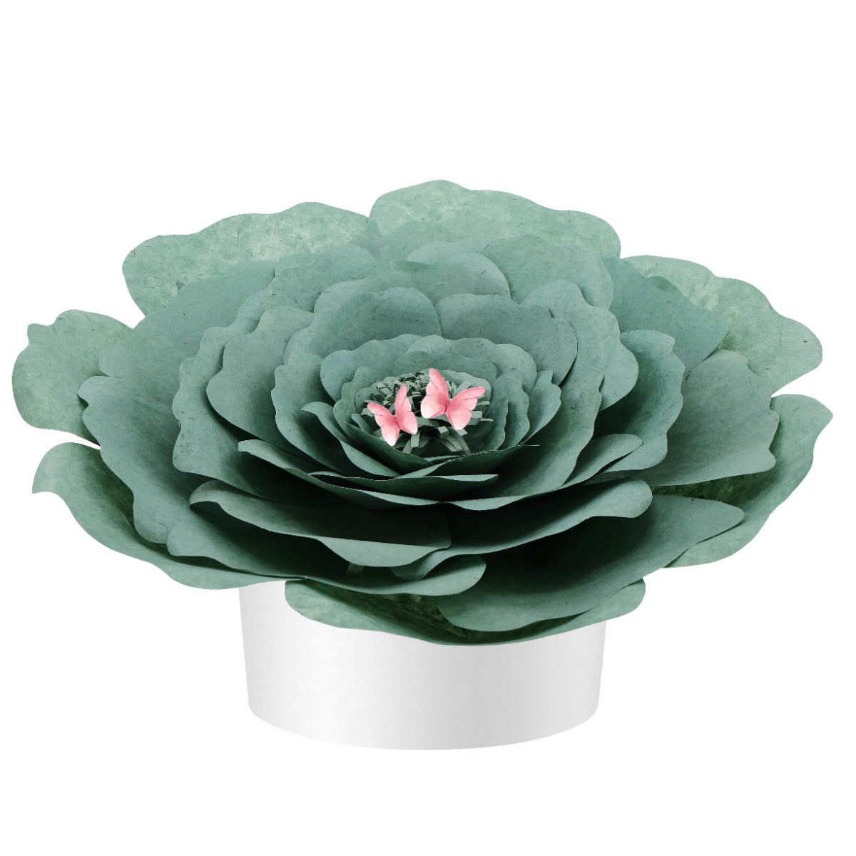 Sage Peaceful Petal® Flower Water Burial Adult or Companion Urn - Pink Butterfly Option