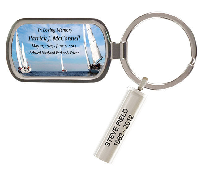 Sail Boat Racing Keychain Urn
