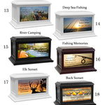 Fishing, Hunting, Camping & Sailing Adult or Medium Wood Keep The Memory® Cremation Urn 