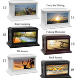 Fishing, Hunting, Camping & Sailing Adult or Medium Wood Keep The Memory® Cremation Urn 
