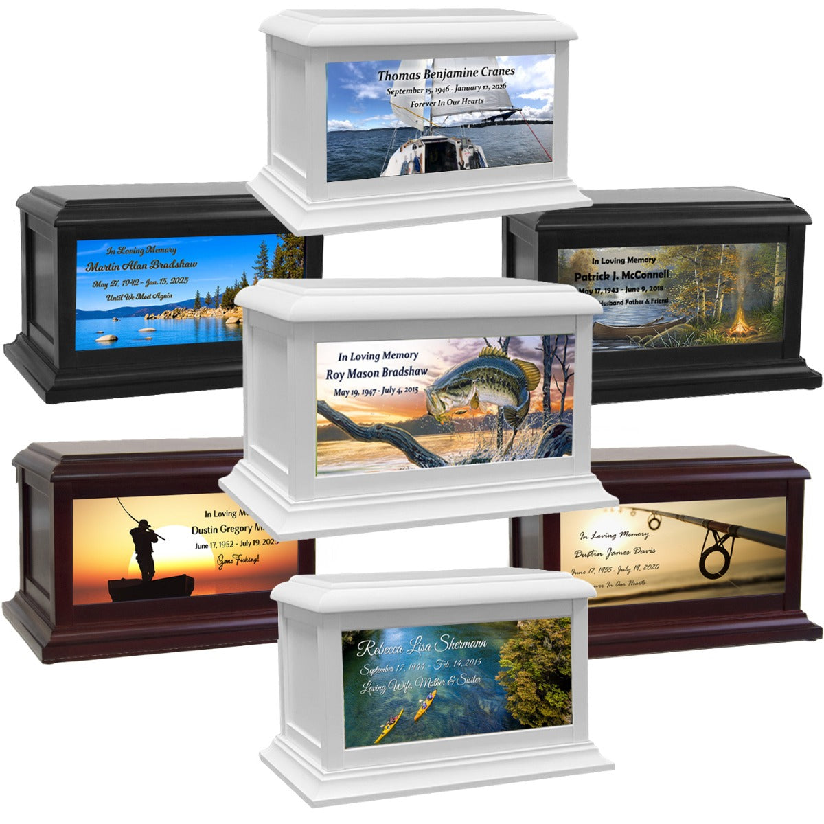 Fishing, Hunting, Camping & Sailing Adult or Medium Wood Keep The Memory® Cremation Urn 