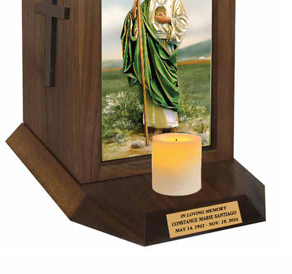 Saint Jude  Adult Cremation Urn - Candle Included 