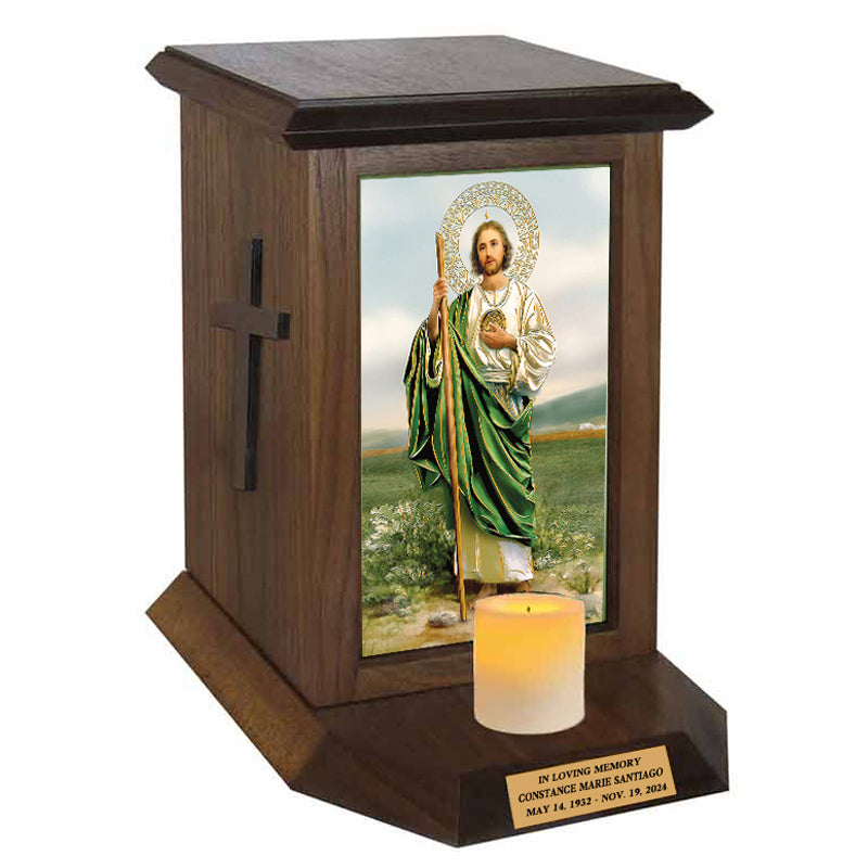 Saint Jude  Adult Cremation Urn - Candle Included 