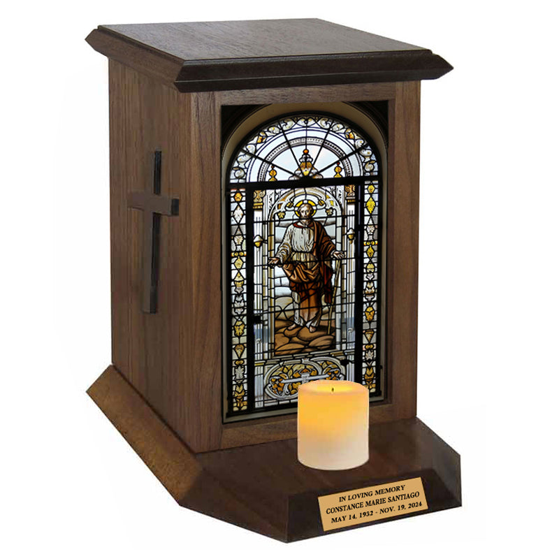 Saint Peter Adult Cremation Urn - Candle Included