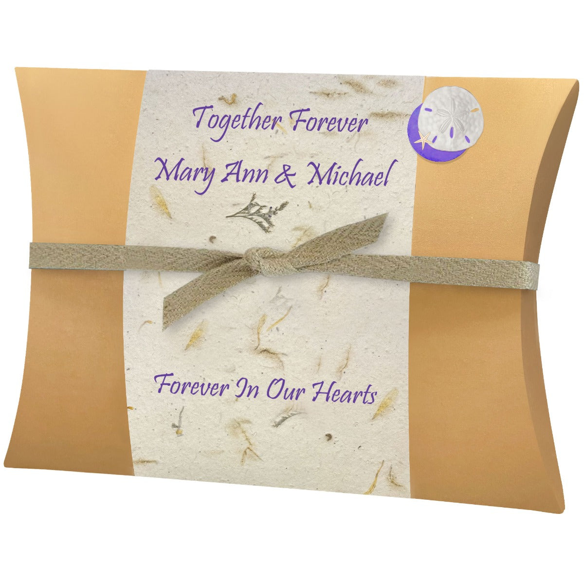 Sand Dollar Starfish Lilac Peaceful Pillow® Water Burial Cremation Urn - Biodegradable  Burial At Sea Urn