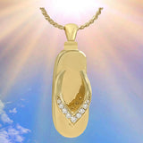 Sandal 10KT or 14KT Gold Cremation Flip Flop Jewelry Urn - ORDER NOW