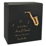 Saxophone Wood Cremation  Urn - Miniature Sax - Photo Option