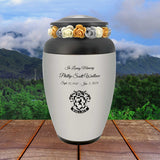 Family Crest Custom Adult Cremation Urn - Genealogist Urn -  Tribute Wreath™ - Pro Personalization - Burial Vault Option
