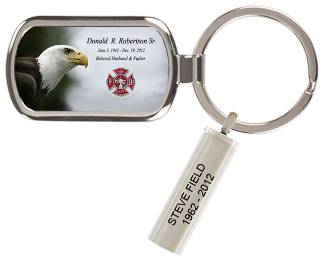 Firefighter Red Cross Keychain Urn 