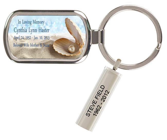 Clam Shell Pearl Keychain Keepsake