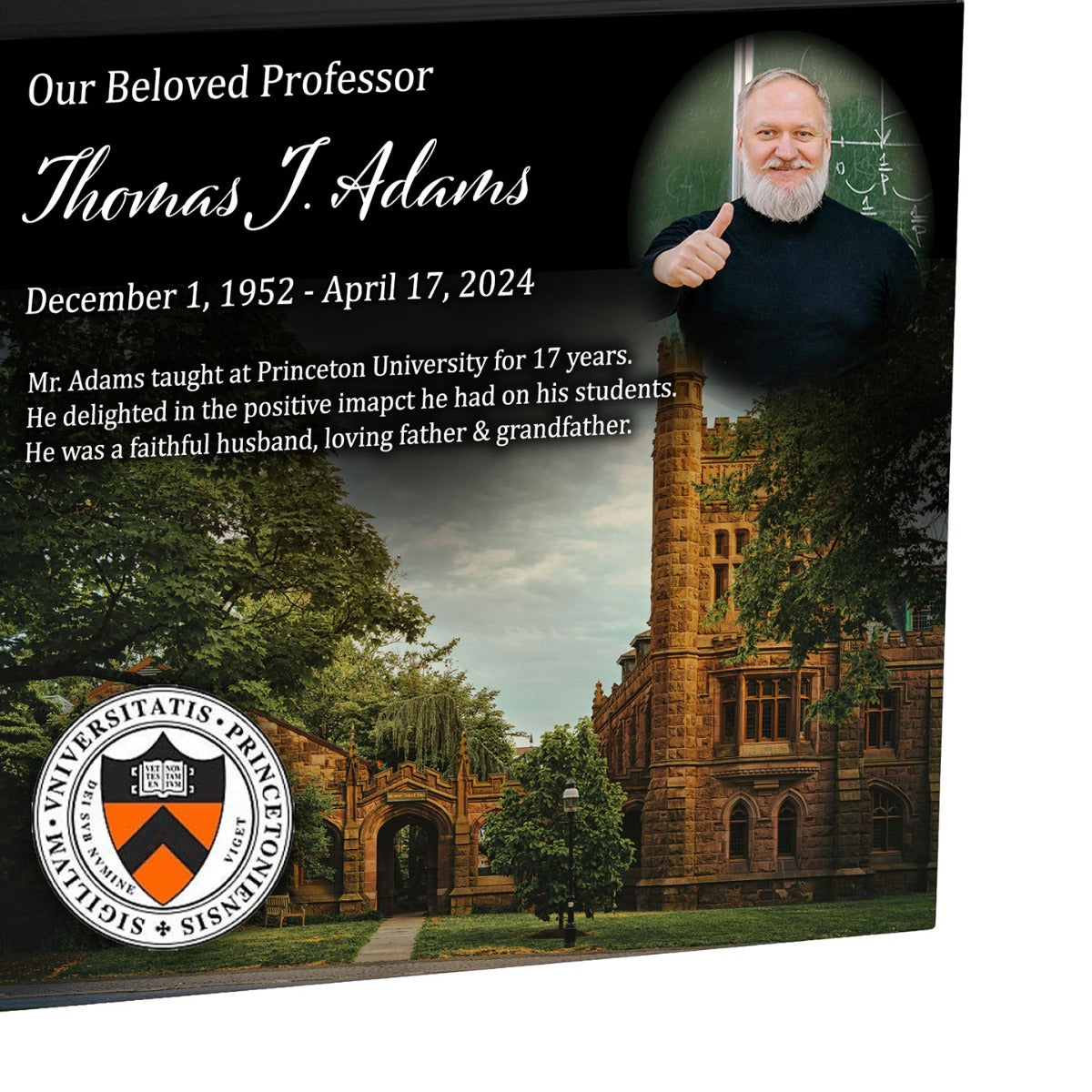 College or University Professor or Dean Cremation Urn - Photo & Mascot