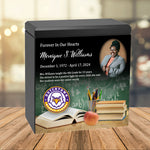 Teacher or School Counselor Cremation Urn - Photo & Mascot