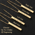 Gold Bar Script Ash Urn - Option 4 Sides Engraved