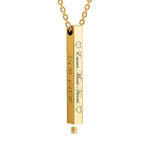 Gold Bar Script Ash Urn - Option 4 Sides Engraved