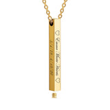 Gold Bar Script Ash Urn - Option 4 Sides Engraved