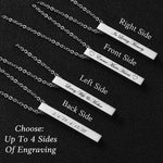 Stainless Bar Script Ash Urn - Option 4 Sides Engraved