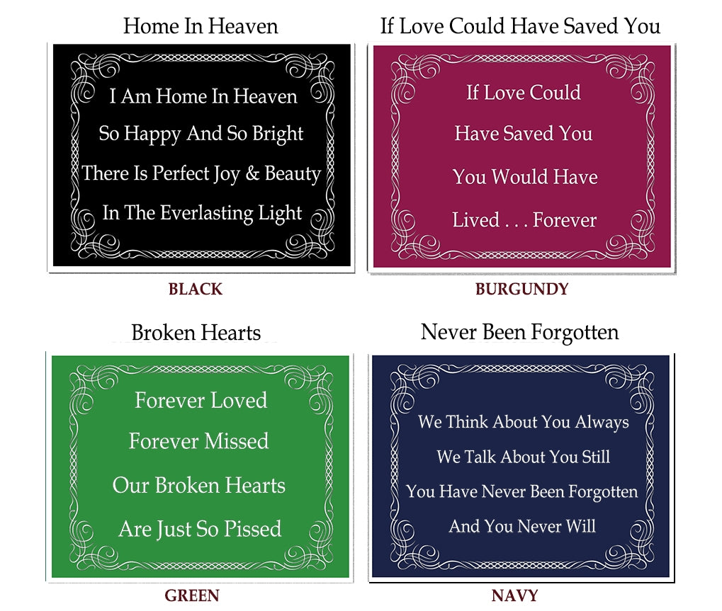 Scroll Poem Plates For Cremation Urns