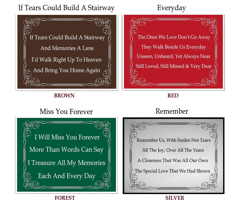 Scroll Poem Plates For Cremation Urns