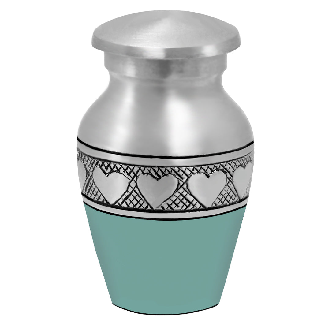 Sea Glass Circle of Hearts Keepsake Urn - Love Charms® - Engraving Option
