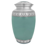 Sea Glass Hearts Pewter Adult Urn - Tribute Wreath™ - Pro Laser Engraving - Burial Vault Option