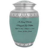 Sea Glass Hearts Pewter Medium Urn - Tribute Wreath™ - Pro Laser Engraving