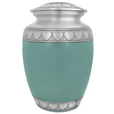 Sea Glass Hearts Pewter Medium Urn - Tribute Wreath™ - Pro Laser Engraving