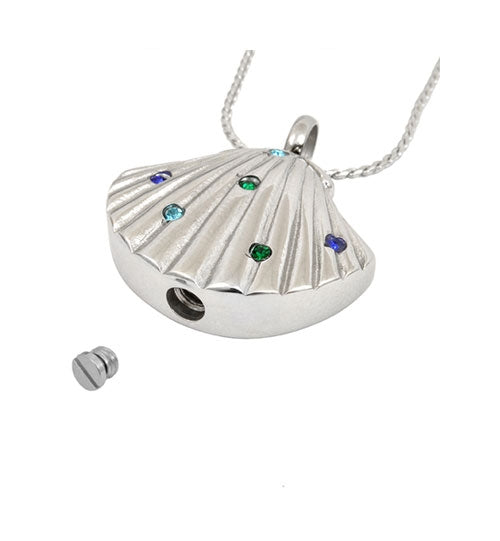 Sea Glass Seashell Pendant Urn