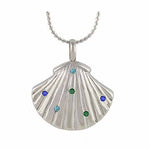 Sea Glass Seashell Pendant Urn - Love Charms Option