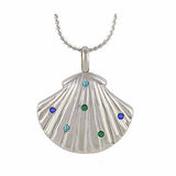 Sea Glass Seashell Pendant Urn - Love Charms Option