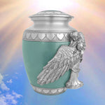 Medium, Youth or Pet Wings of an Angel Sea Glass Hearts Urn - Pro Laser Engraving