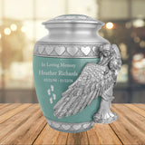 Medium, Youth or Pet Wings of an Angel Sea Glass Hearts Urn - Pro Laser Engraving