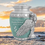 Medium, Youth or Pet Wings of an Angel Sea Glass Hearts Urn - Pro Laser Engraving