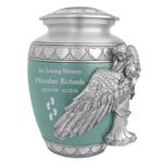Medium or Youth Wings of an Angel Sea Glass Hearts Urn - Pro Laser Engraving