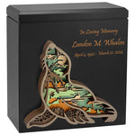 Owl, Wolf, Eagle, Dragon, Ocean, Horses, Bear, Whale Wood Art Cremation Adult Urn - Handmade Adult Wood Urns