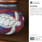Sea Turtles Raku Cremation Adult or Medium Urn - Personalization Option
