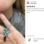 Sea Turtle Stainless Back Ash Urn - Love Charms™ Option