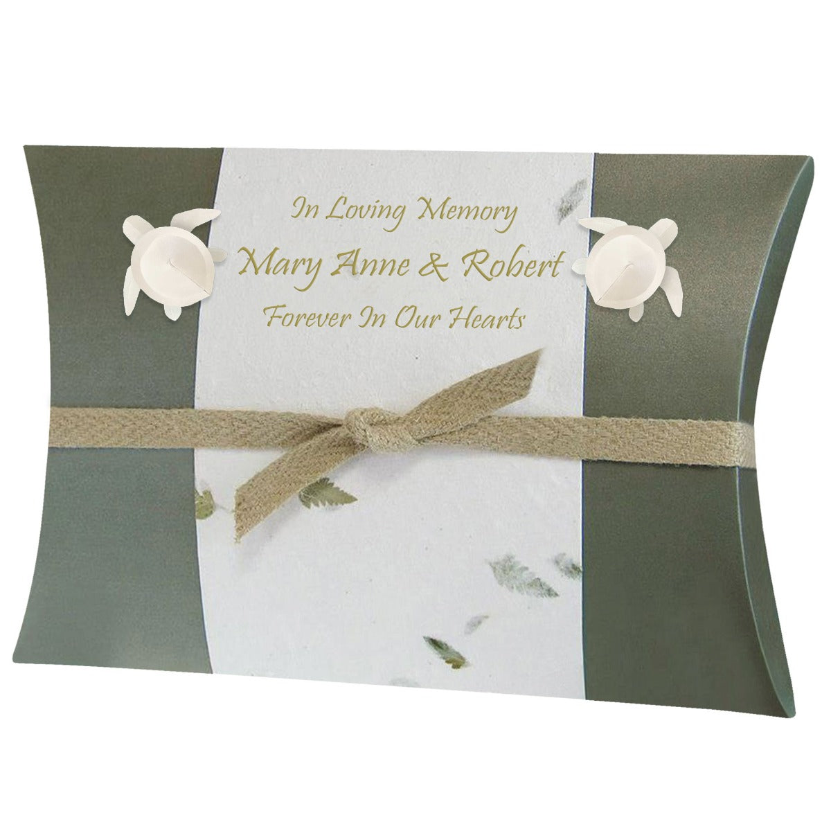 Sea Turtle Fern Peaceful Pillow® Water Burial Cremation Urn - Biodegradable Water Burial At Sea Urn