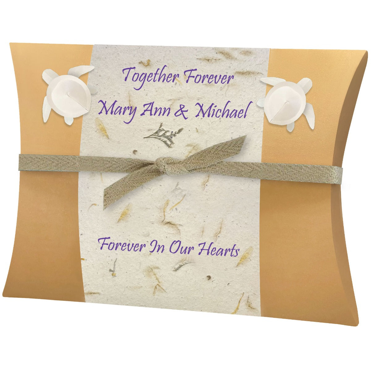 Sea Turtle Sand Castle Peaceful Pillow® Water Burial Cremation Urn - Biodegradable Water Burial At Sea Urn