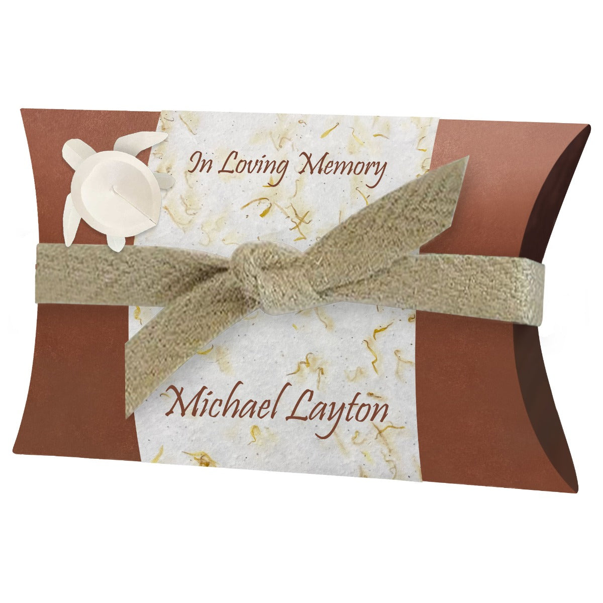 Sea Turtle Marigold Peaceful Pillow® Water Burial Cremation Urn - Biodegradable Water Burial At Sea Urn