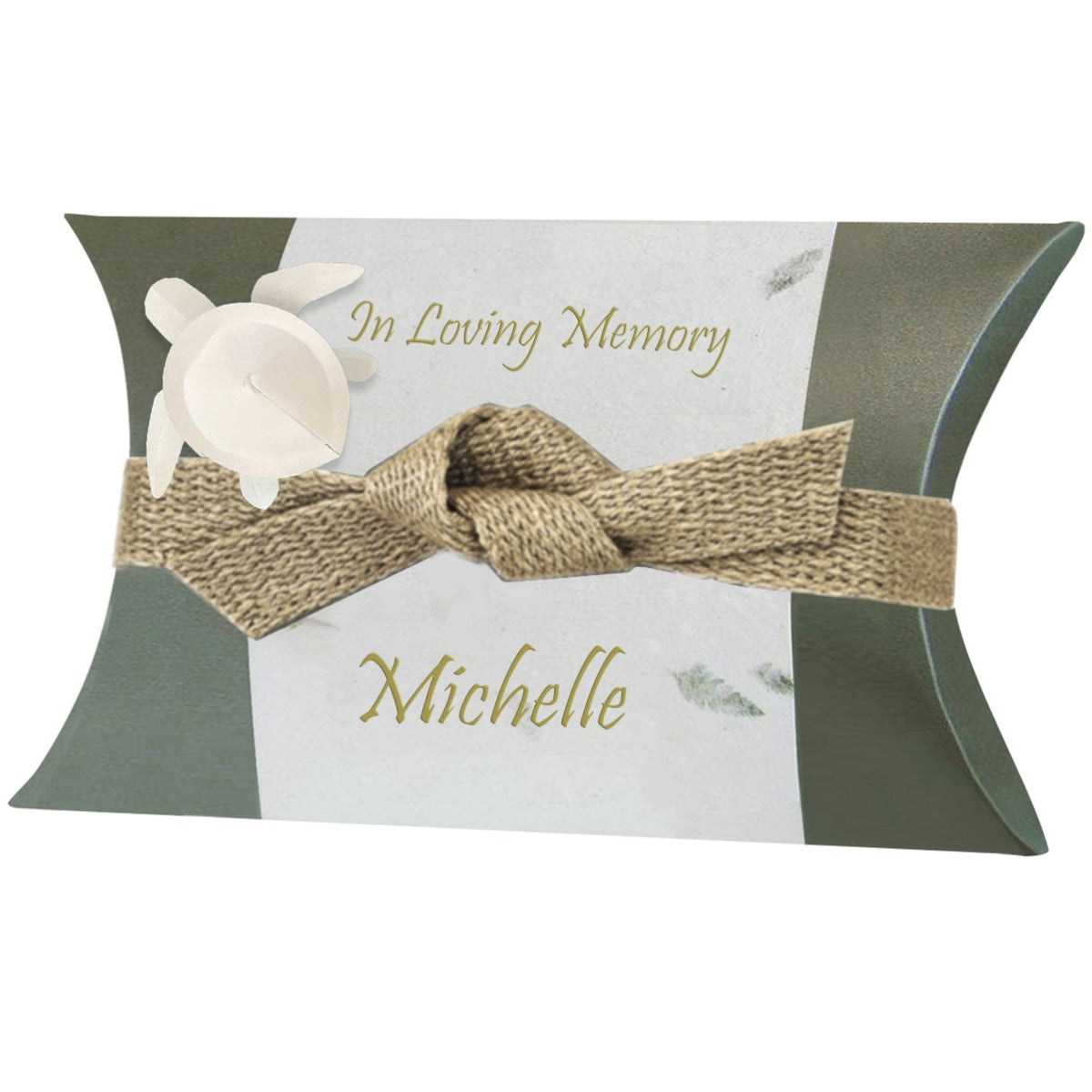 Sea Turtle Fern Peaceful Pillow® Water Burial Cremation Urn - Biodegradable Water Burial At Sea Urn