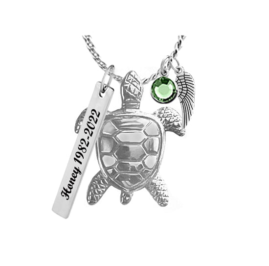 Sea Turtle Stainless Back Ash Urn - Love Charms™ Option