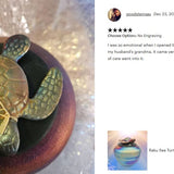 Sea Turtle Raku Keepsake Cremation Urn - Personalization Option