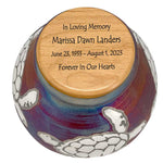 Sea Turtles Raku Cremation Adult or Medium Urn - Personalization Option